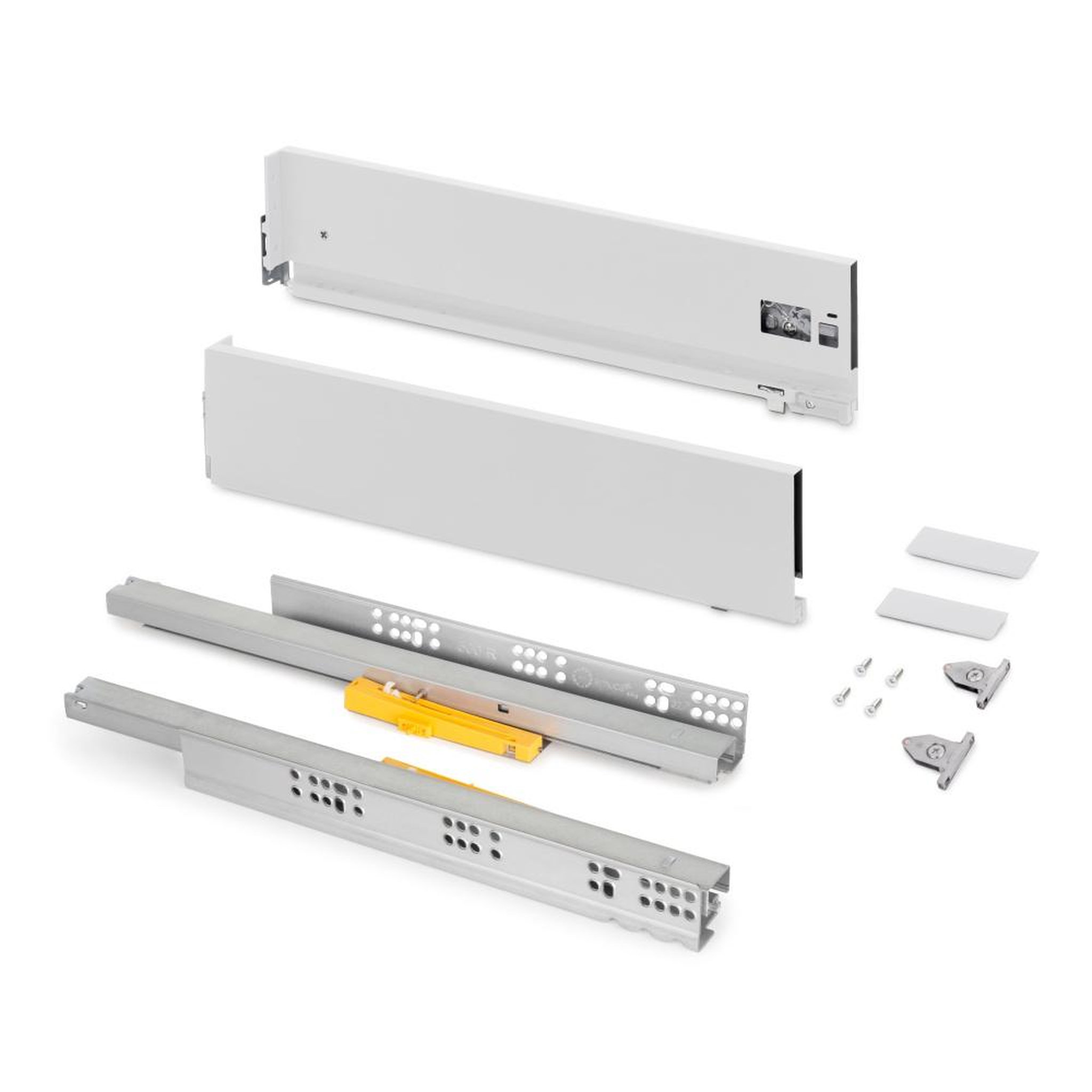 EMUCA SRL Tiroir extérieur Vertex Push Synchro avec réglages 3D -  hauteur 131mm -  40kg -  profondeur 450mm -  Acier -  Peint en blanc