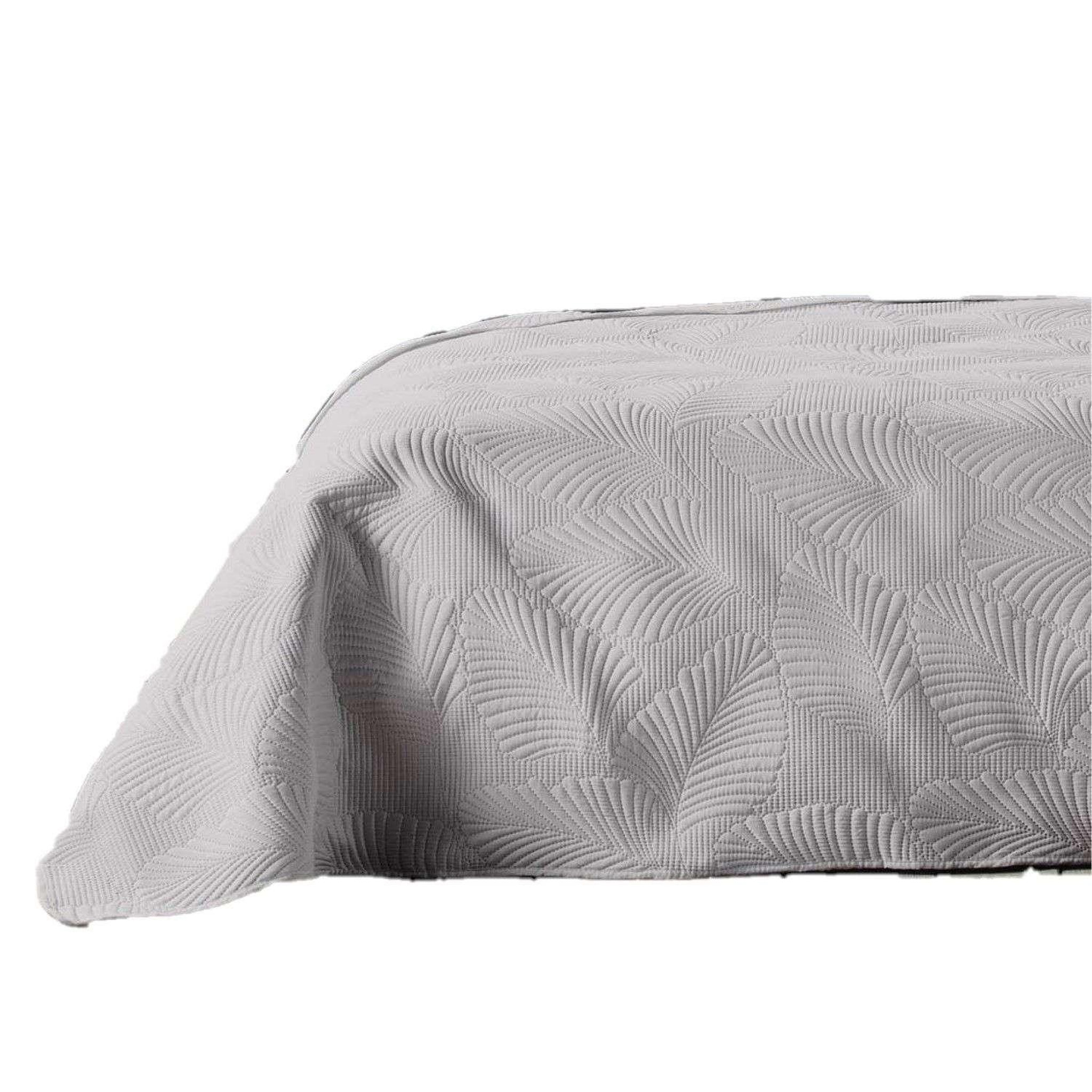 Douceur d'Intérieur Dessus de lit matelassé deer - microfibre unie. Coloris disponibles : Gris