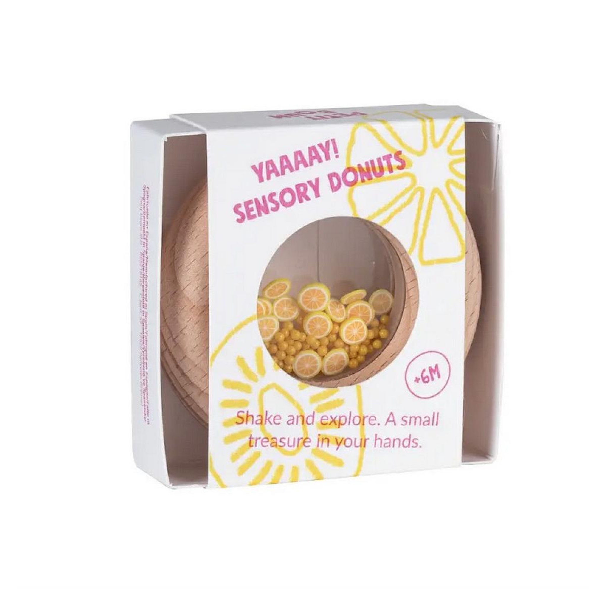 Voir la diapositive 2 : PETIT BOUM Donut sensoriel en bois - Citrons
