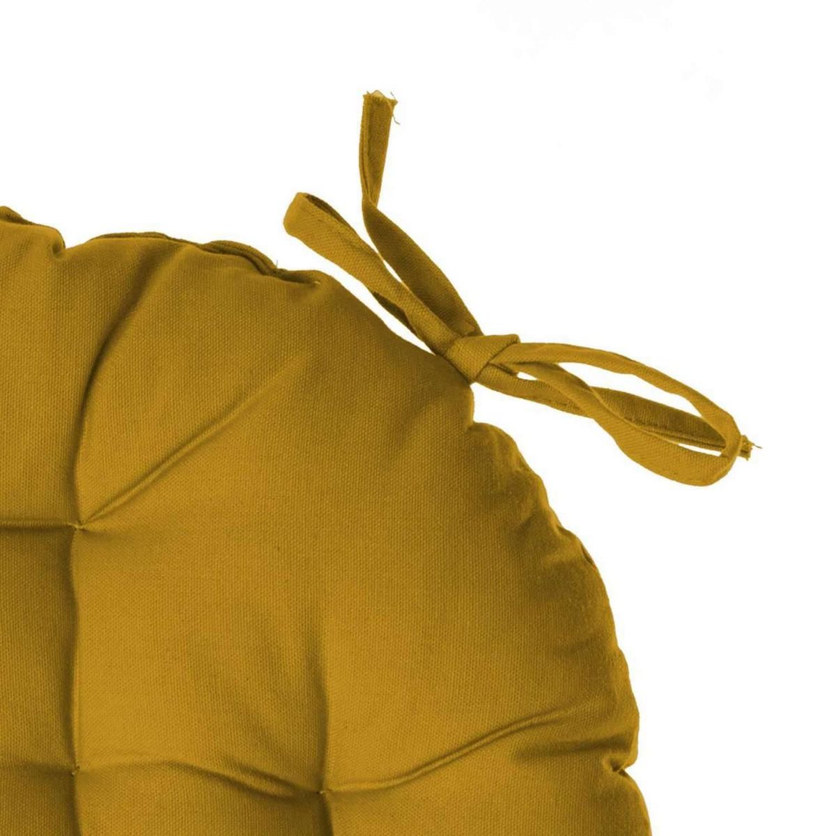 ATMOSPHERA Galette de chaise ronde Alix - Diam. 38 cm - Jaune