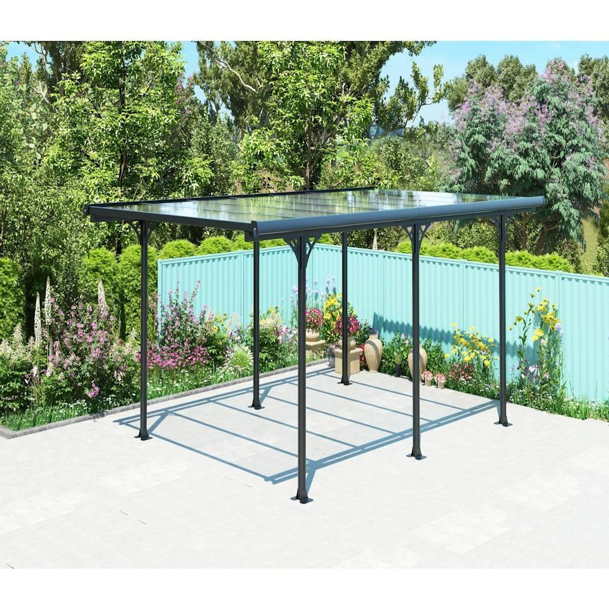Habitat et Jardin Carport voiture  Denver  - 5.02 x 3.13 x 2.05 m - Transparent / Noir