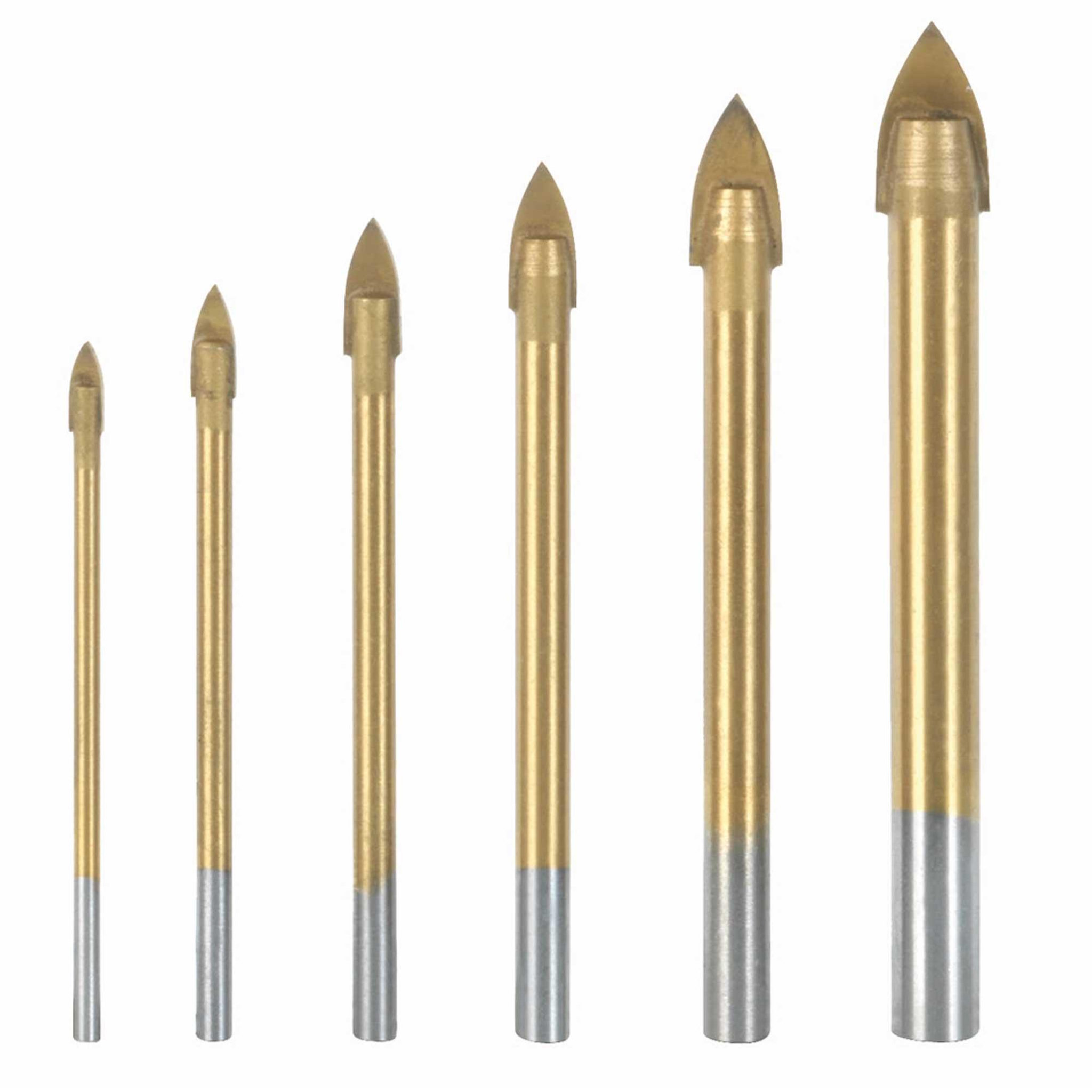 Voir la diapositive 2 : Ribitech Foret à ailette pour verre et miroir 6pc