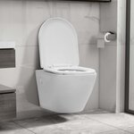 VIDAXL Toilette suspendue au mur sans rebord Ceramique Blanc