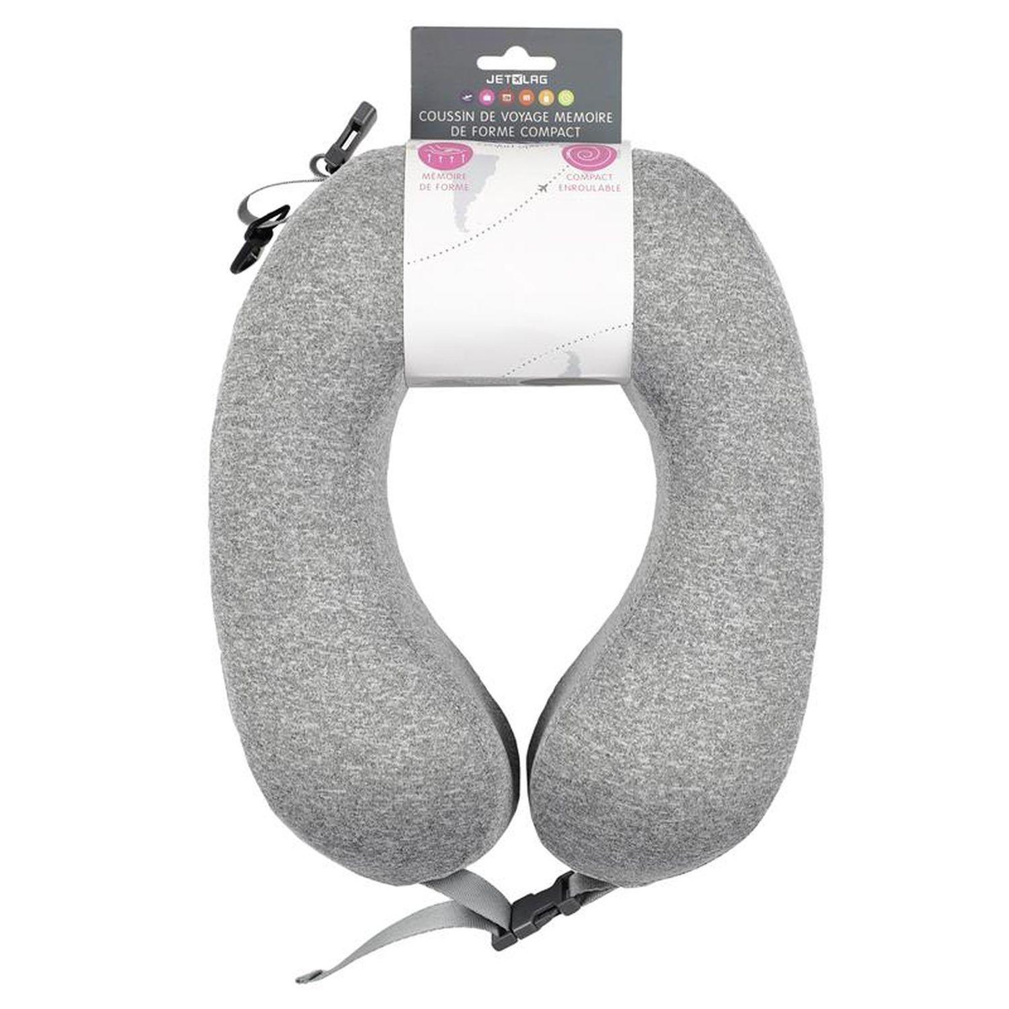 Voir la diapositive 5 : TOILINUX Coussin de voyage à mémoire de forme enroulable - gris