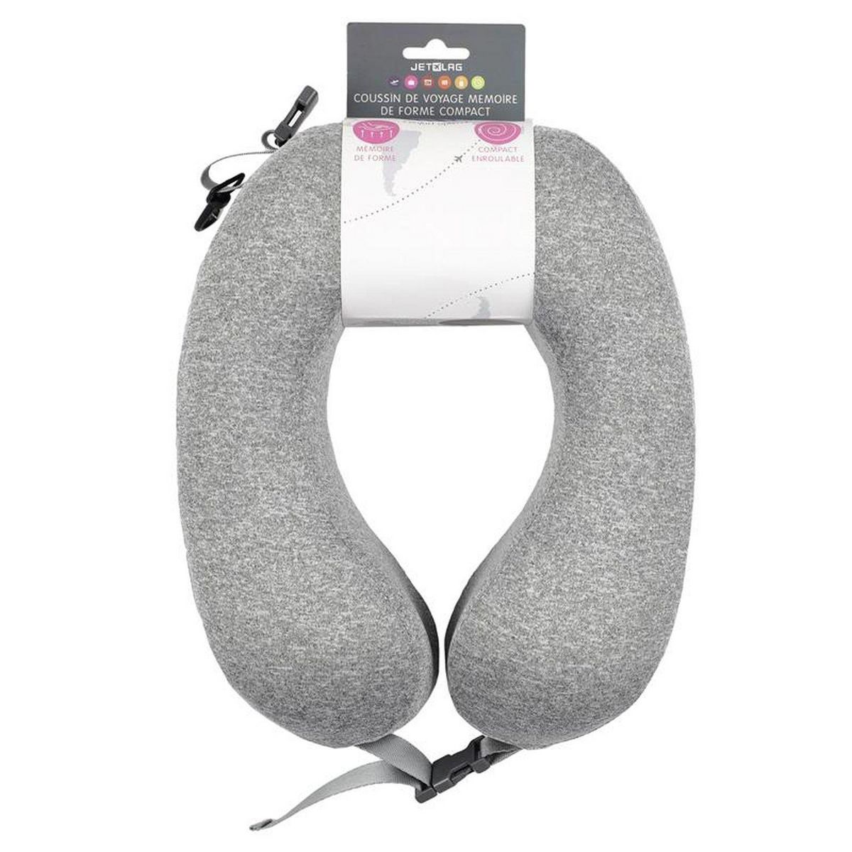 TOILINUX Coussin de voyage à mémoire de forme enroulable - Gris