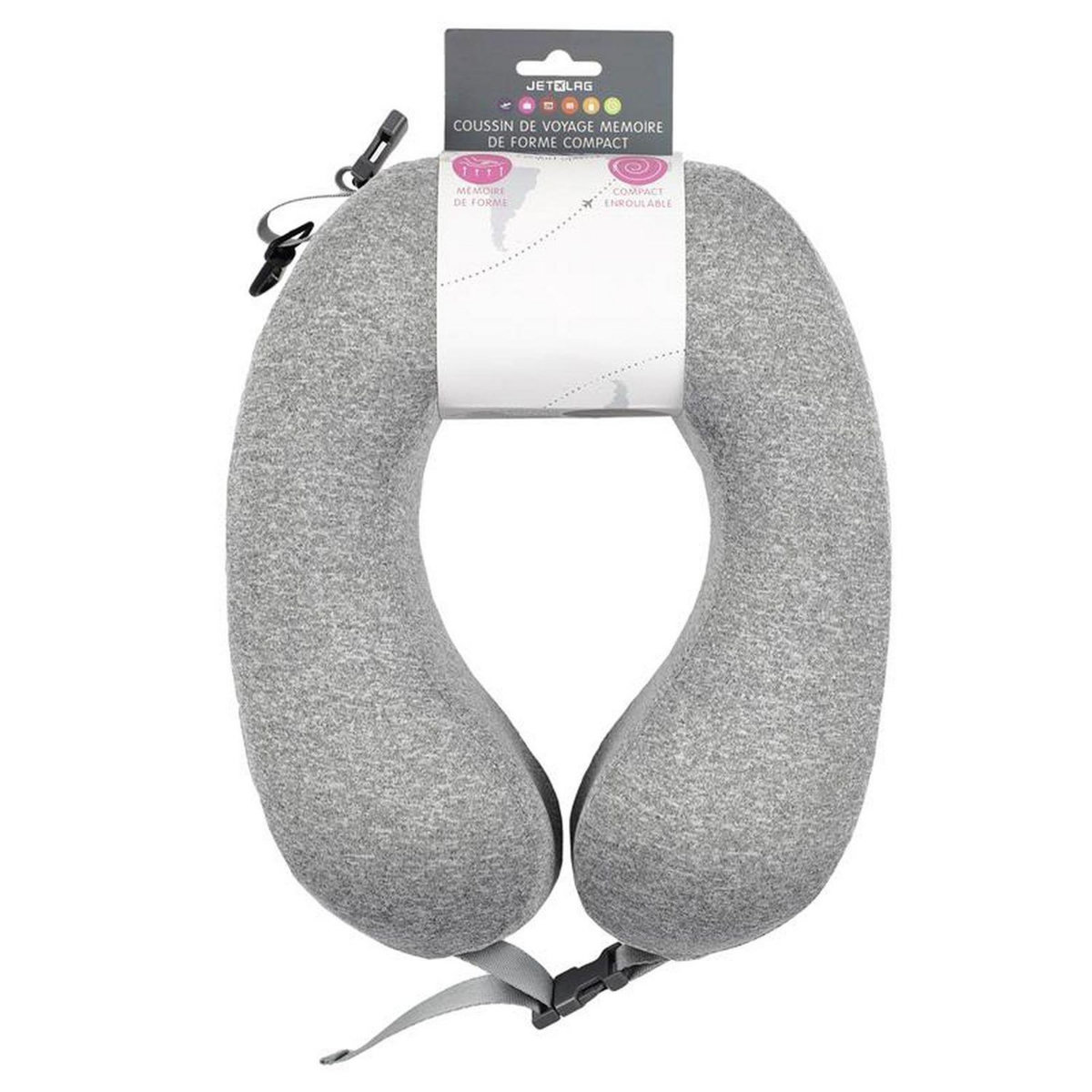 TOILINUX Coussin de voyage à mémoire de forme enroulable - Gris