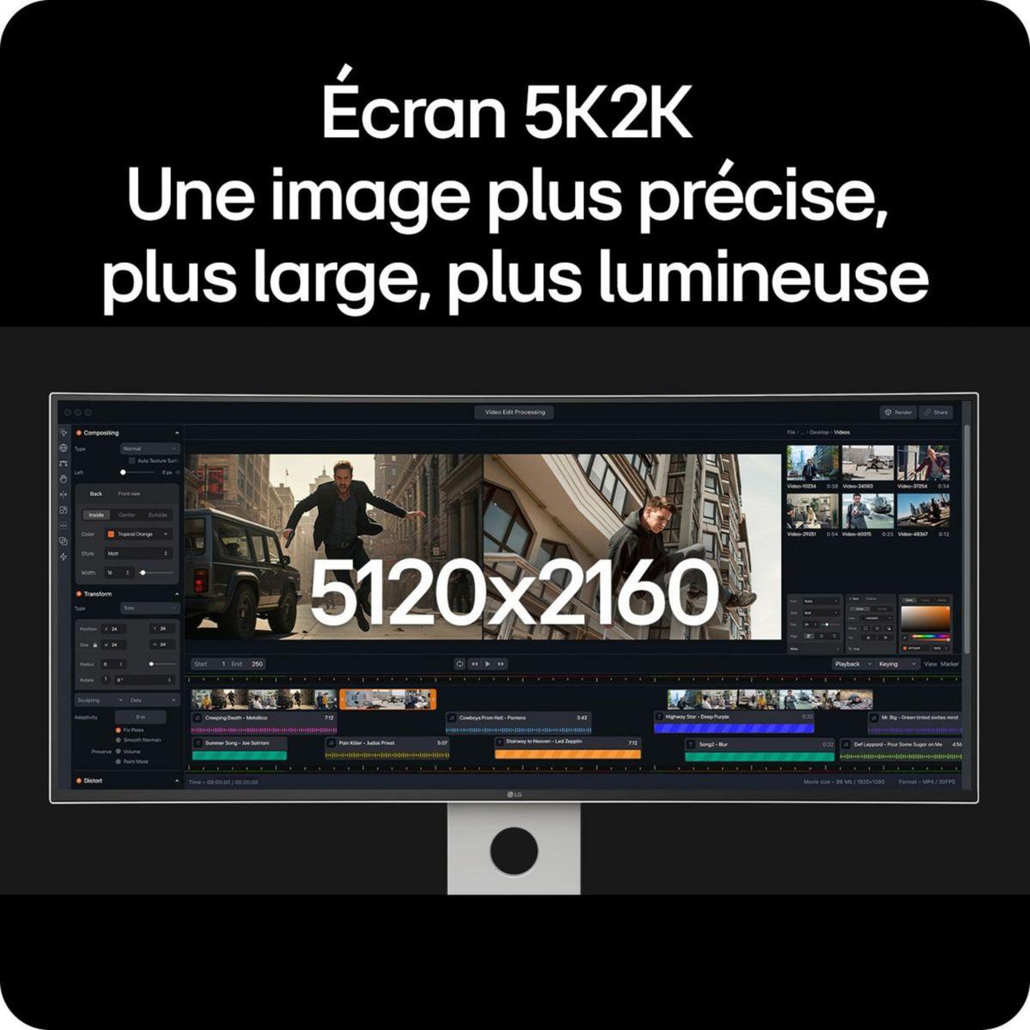 Voir la diapositive 3 : LG Ecran PC 5K 40U990A-W.AEU UltraWide IPS 40''