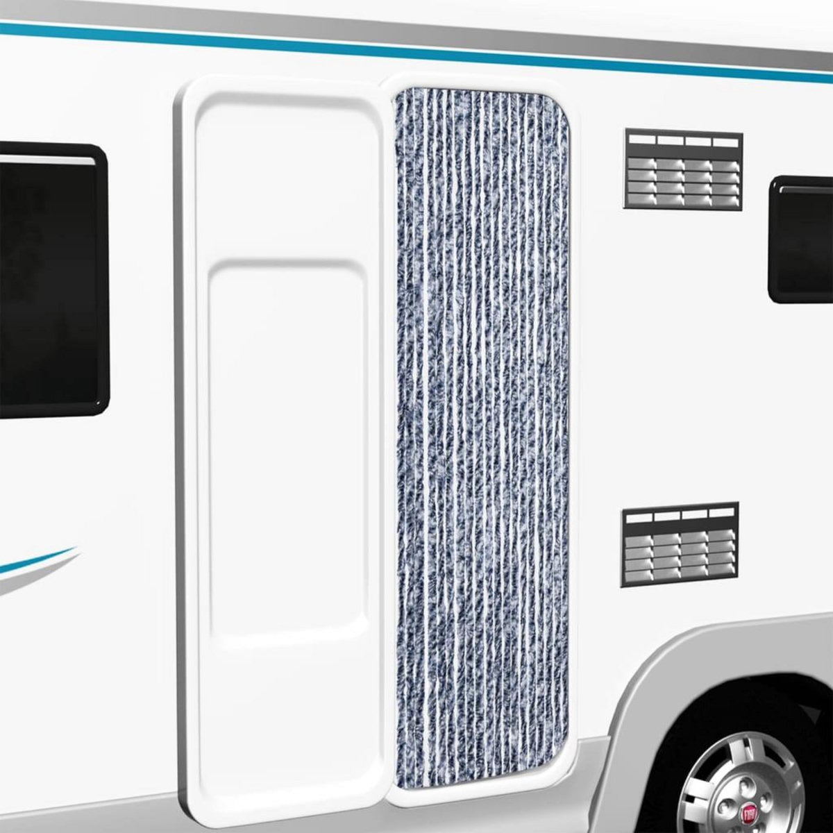 VIDAXL Moustiquaire Bleu blanc et argente 56x185 cm Chenille