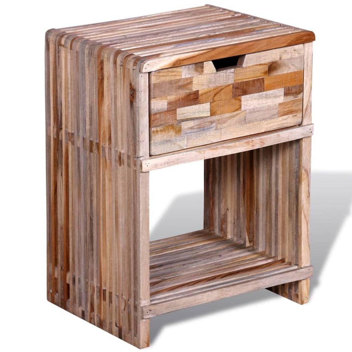 VIDAXL Table de chevet avec tiroir Bois de teck recycle