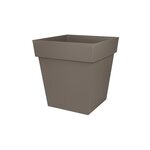Eda Pot de fleur carré Toscane 49,5 x H.52,5 cm - Taupe - Eda