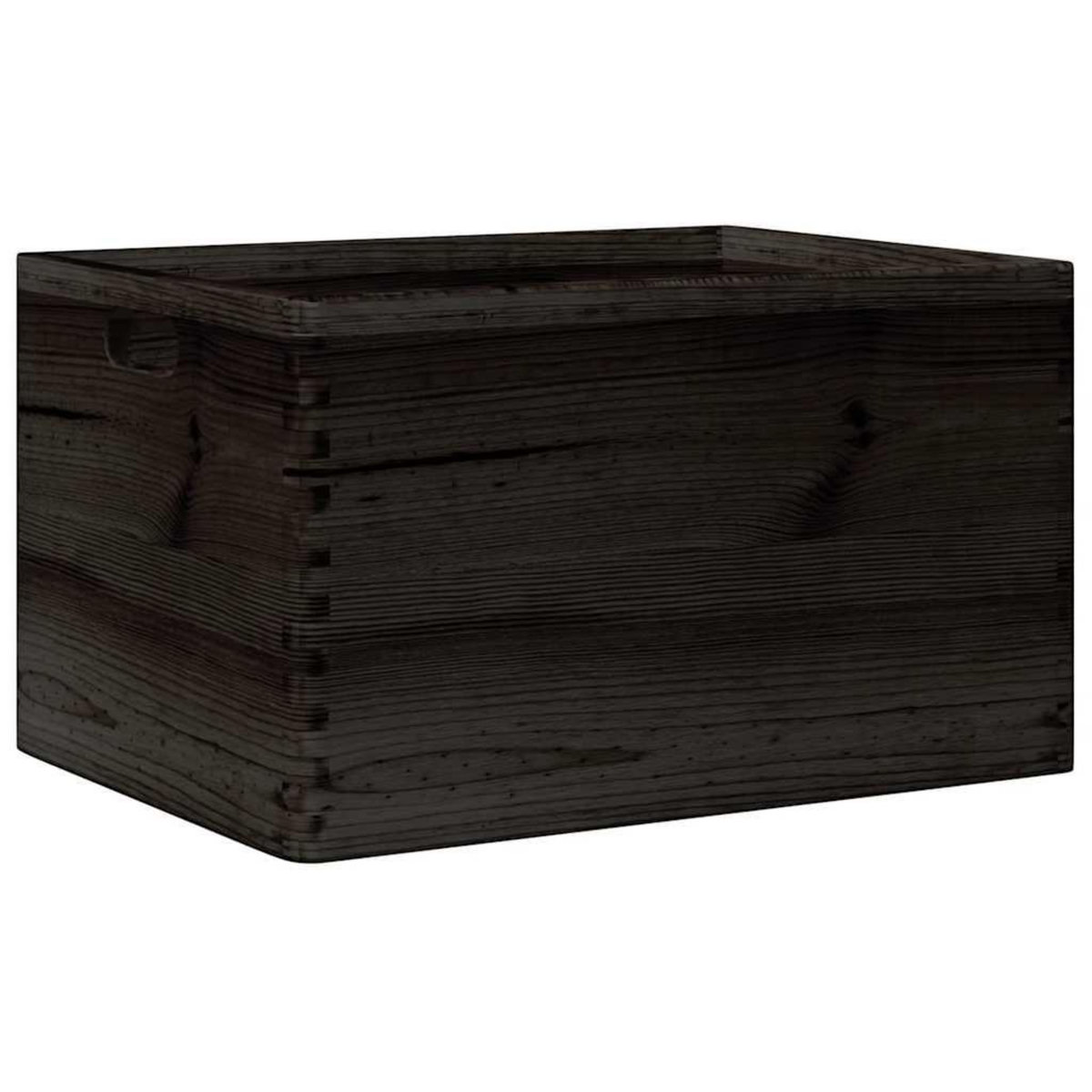 VIDAXL Boîte en bois avec poignees noir 40x30x23 cm bois de pin massif