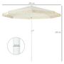 Voir la diapositive 3 : OUTSUNNY Parasol inclinable de jardin style bohème à franges polyester haute densité crème
