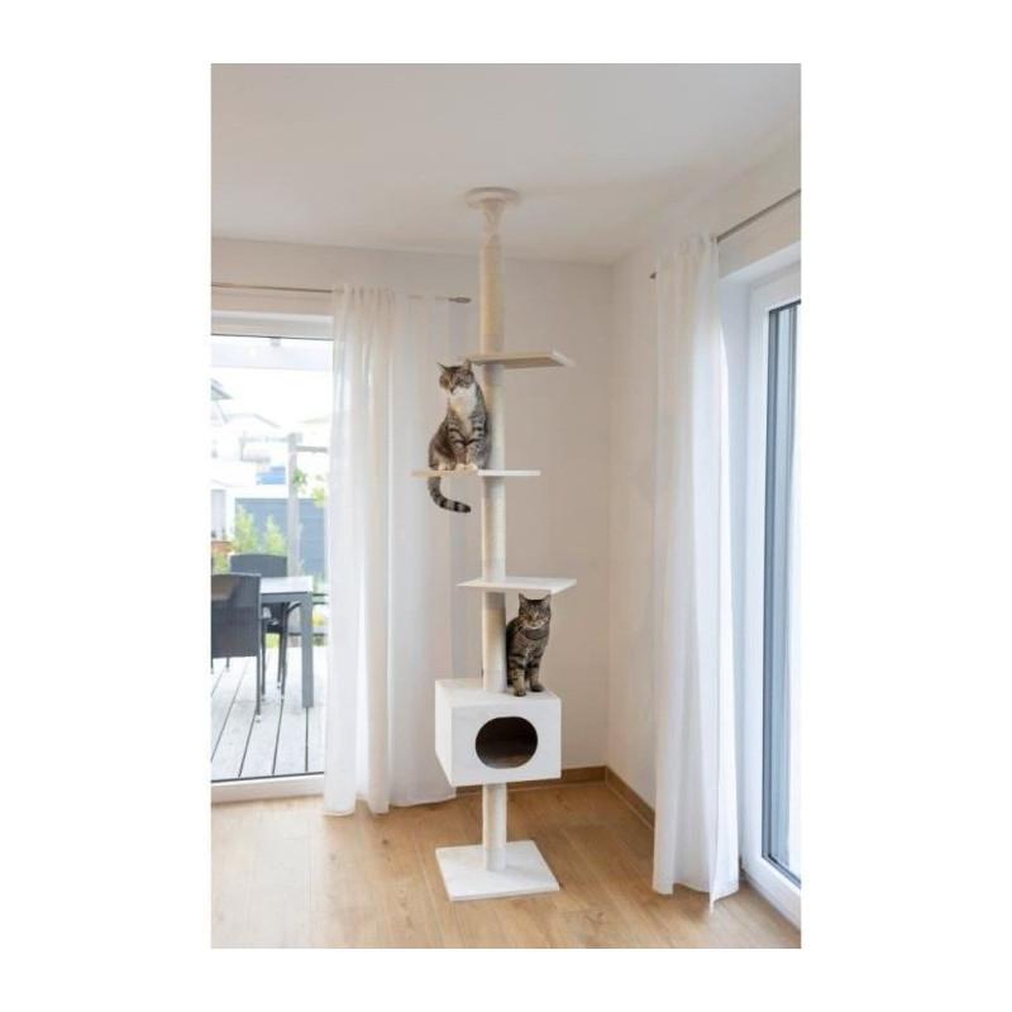 Voir la diapositive 4 : KERBL Arbre a chat - 38 x 38 x 240 a 260 cm - Ferdi - KERBL - Blanc - Sisal