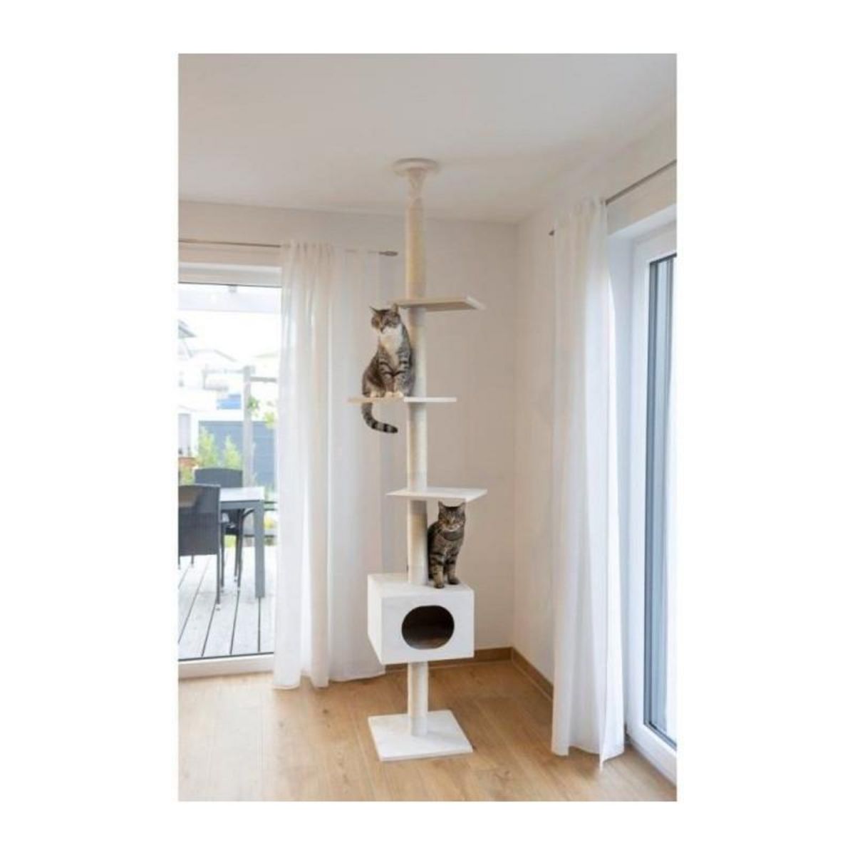 KERBL Arbre a chat - 38 x 38 x 240 a 260 cm - Ferdi - KERBL - Blanc - Sisal