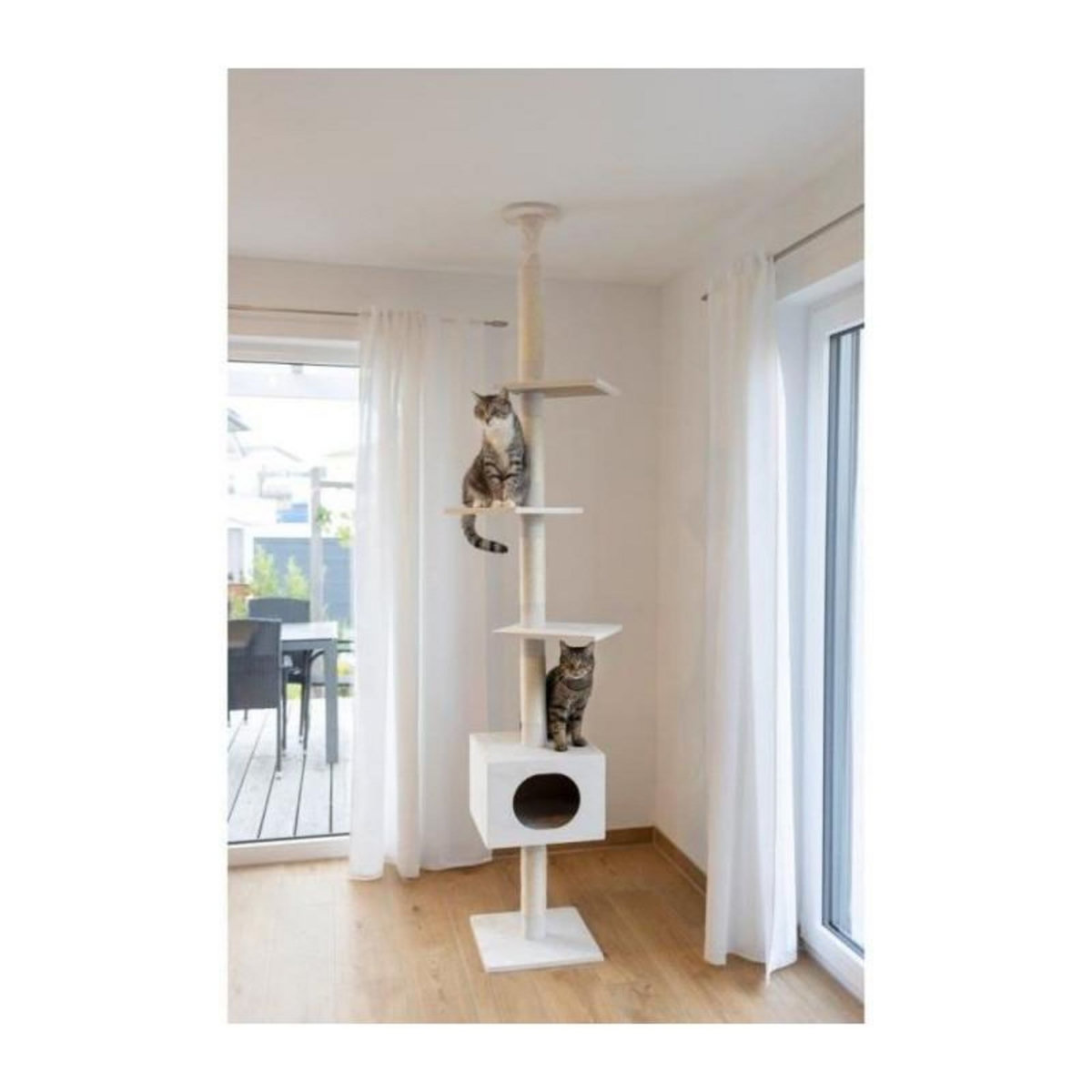 KERBL Arbre a chat - 38 x 38 x 240 a 260 cm - Ferdi - KERBL - Blanc - Sisal