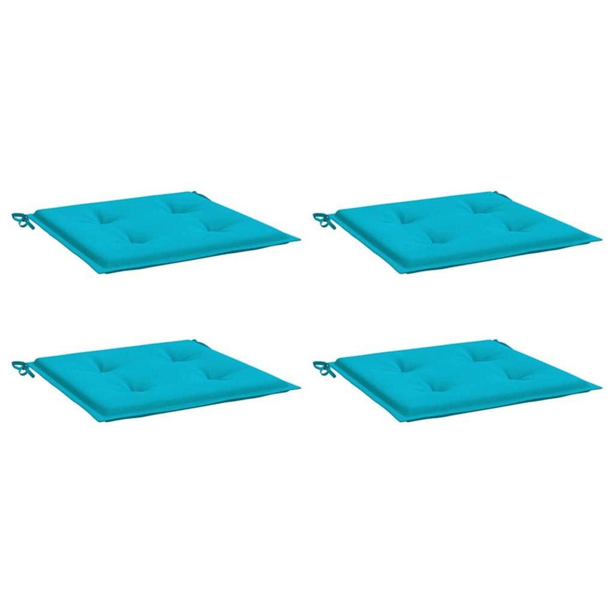 VIDAXL Coussins de chaise de jardin lot de 4 turquoise 40x40x3cm tissu
