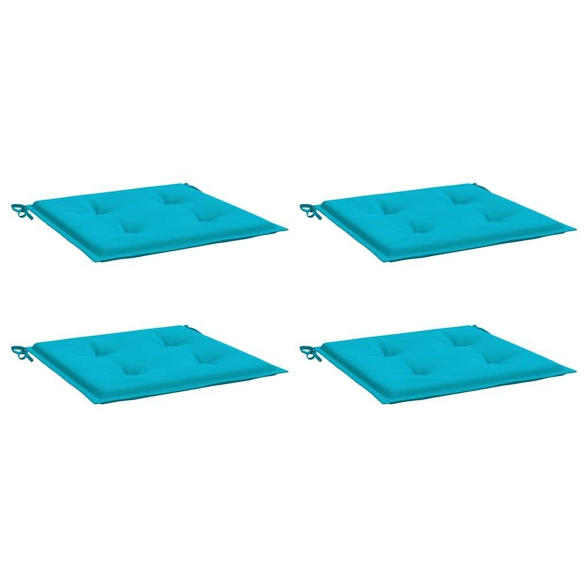 VIDAXL Coussins de chaise de jardin lot de 4 turquoise 40x40x3cm tissu