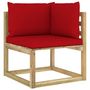 Voir la diapositive 3 : VIDAXL Canape d'angle de jardin avec coussins Bois impregne de vert