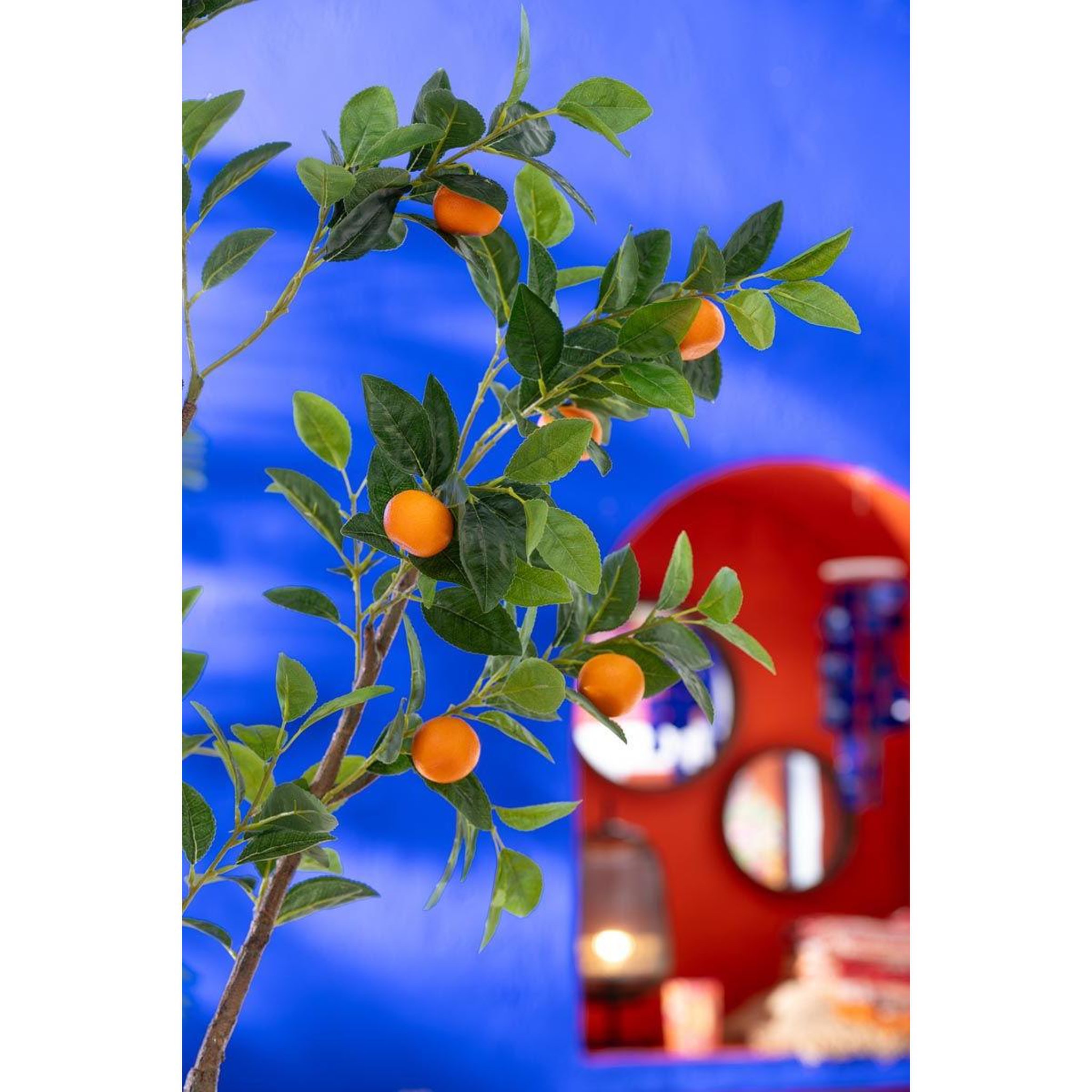 Voir la diapositive 3 : J-LINE Arbre artificiel en pot  oranger  130cm vert