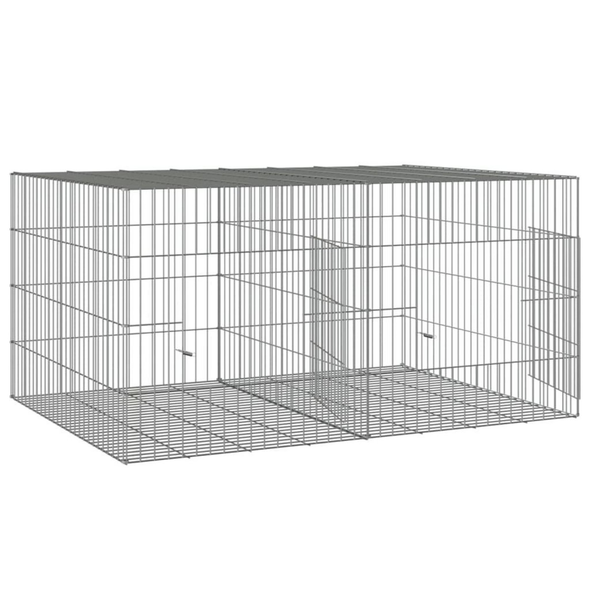 VIDAXL Cage a lapin 2 panneaux 110x79x54 cm Fer galvanise