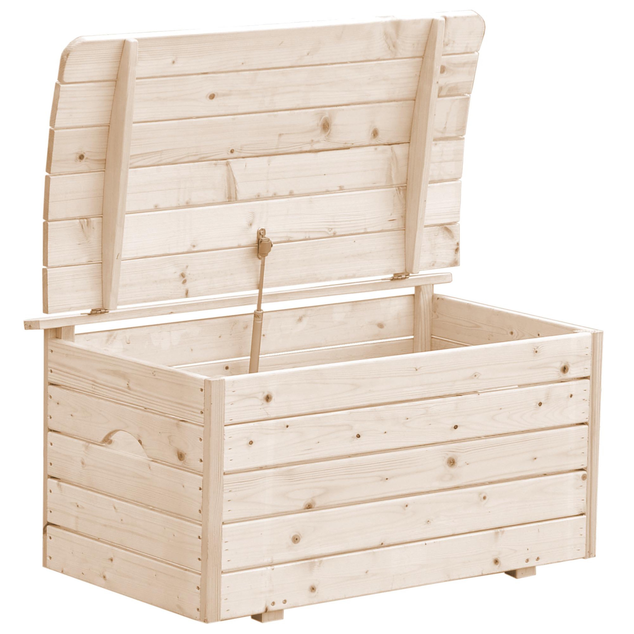 Voir la diapositive 2 : TIMBELA Coffre à jouets en bois pour enfants - coffre en bois pour jardin 80 x 50 x h47 cm m034-1