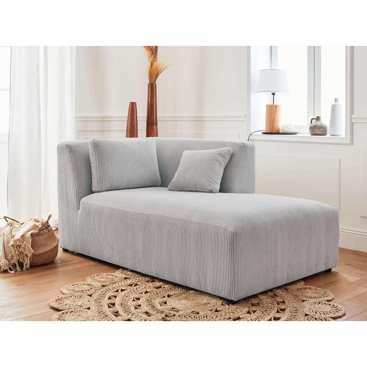 LISA DESIGN Victoire - canapé modulable d'angle droit - 5 places - en velours côtelé