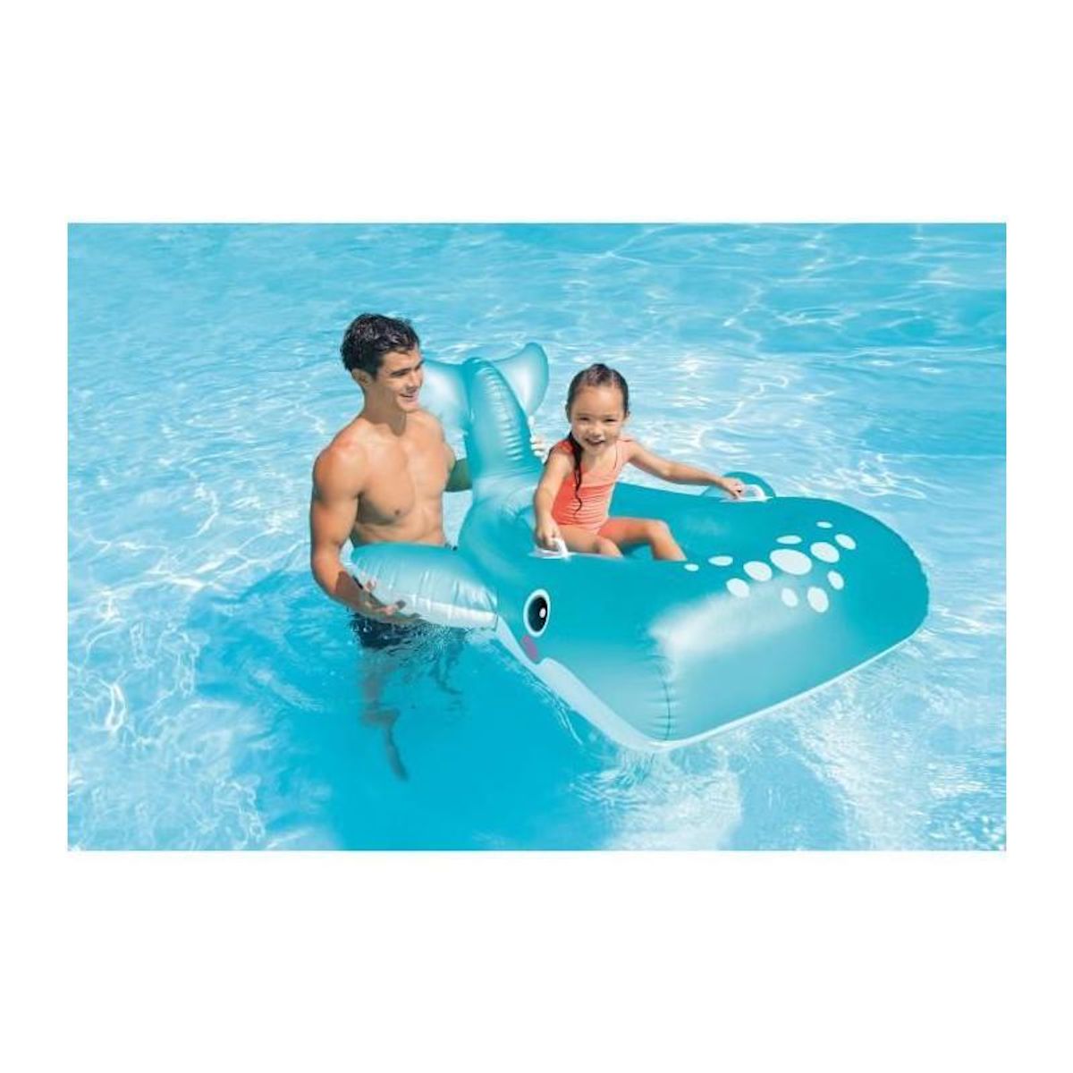 INTEX Bouée Gonflable à Chevaucher  Baleine  168cm Bleu