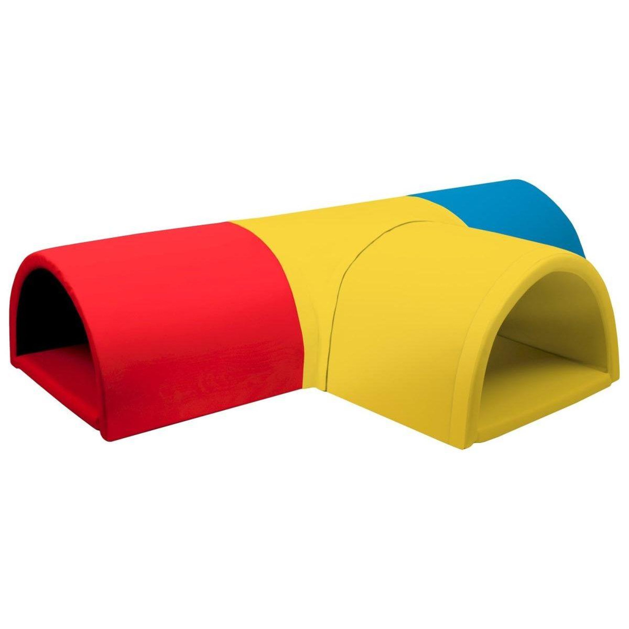 VELINDA Tunnel en T 4 pièces en mousse — jaune, bleu marine, rouge