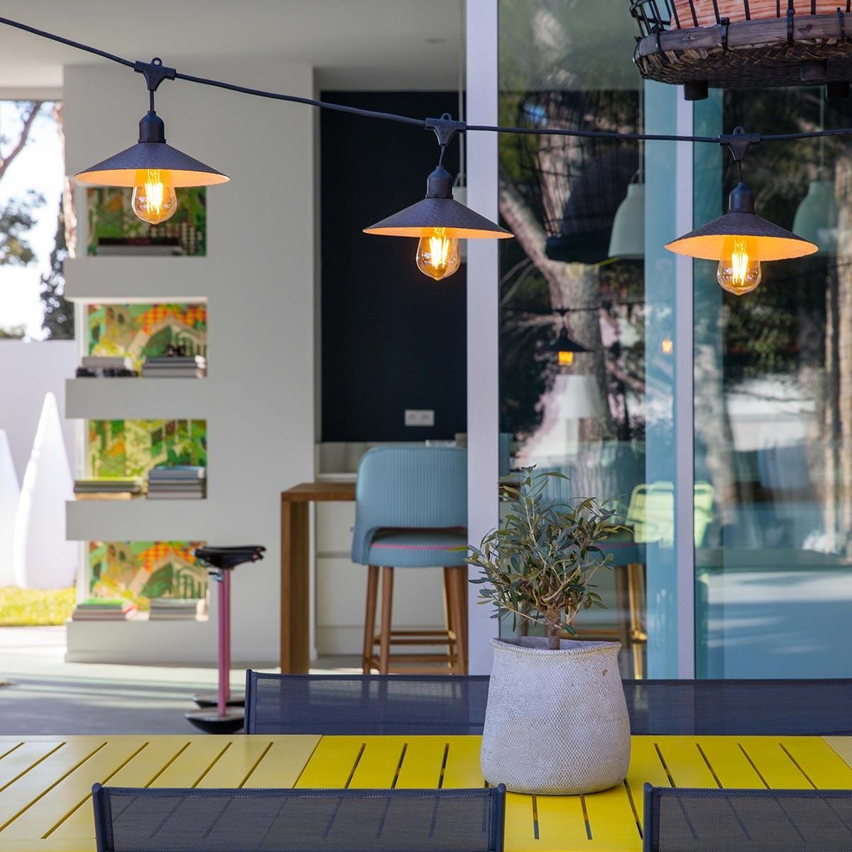 Lumisky Guirlande vintage VINTY Gris Acier 6M 10xE27