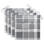 Voir la diapositive 5 : VIDAXL Chaises de jardin lot de 4 coussins a carreaux gris Teck solide