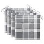 Voir la diapositive 5 : VIDAXL Chaises de jardin lot de 4 coussins a carreaux gris Teck solide