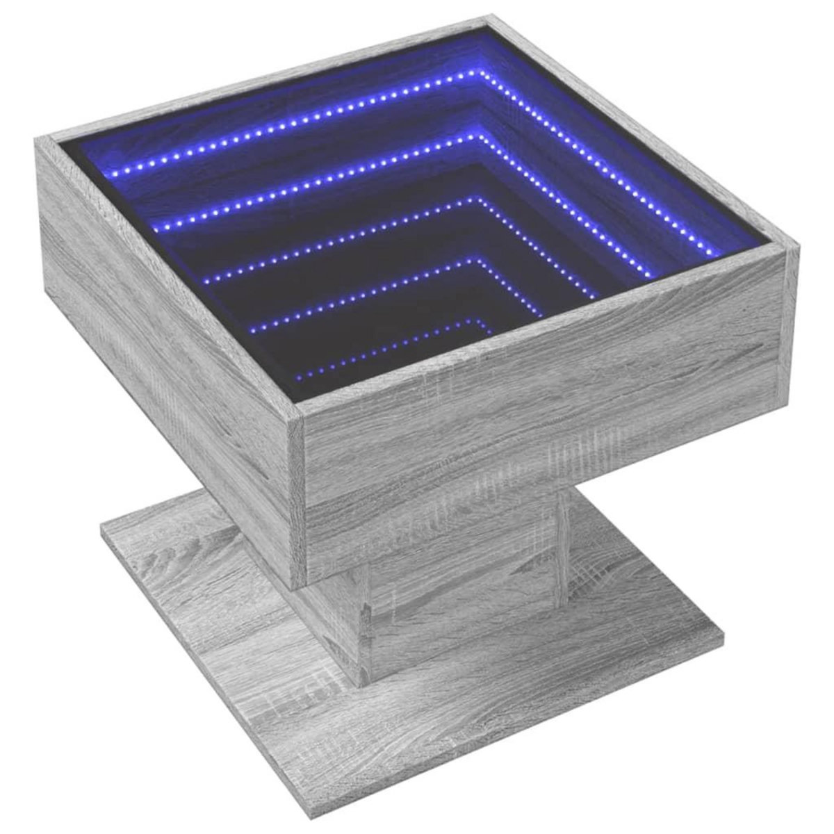 VIDAXL Table basse avec LED sonoma gris 50x50x45 cm bois d'ingenierie