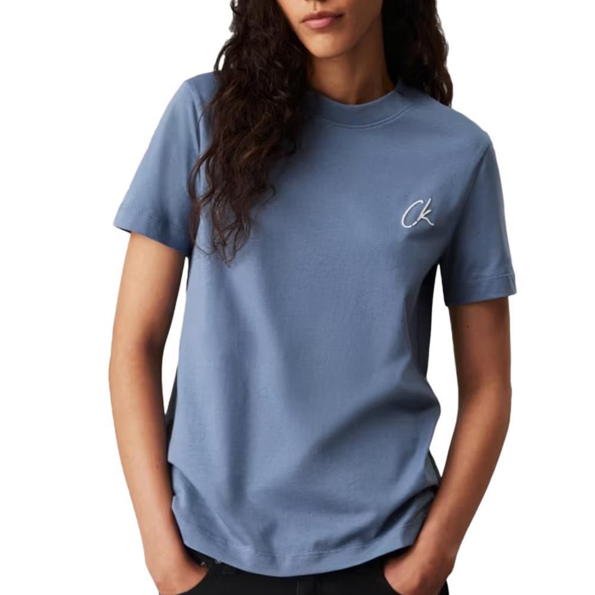 CALVIN KLEIN JEANS T-shirt Bleu Femme Calvin Klein Jeans Embroidered. Coloris disponibles : Bleu