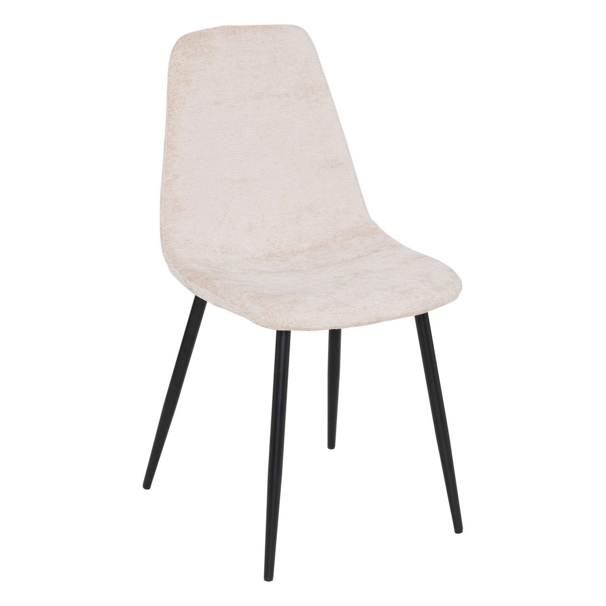 Voir la diapositive 3 : TOILINUX Lot de 4 chaises en tissu chenille et pieds métal tyka