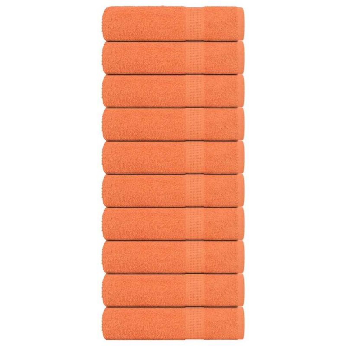 VIDAXL Essuie mains 10 pcs orange 50x100 cm 360 g m² 100% coton