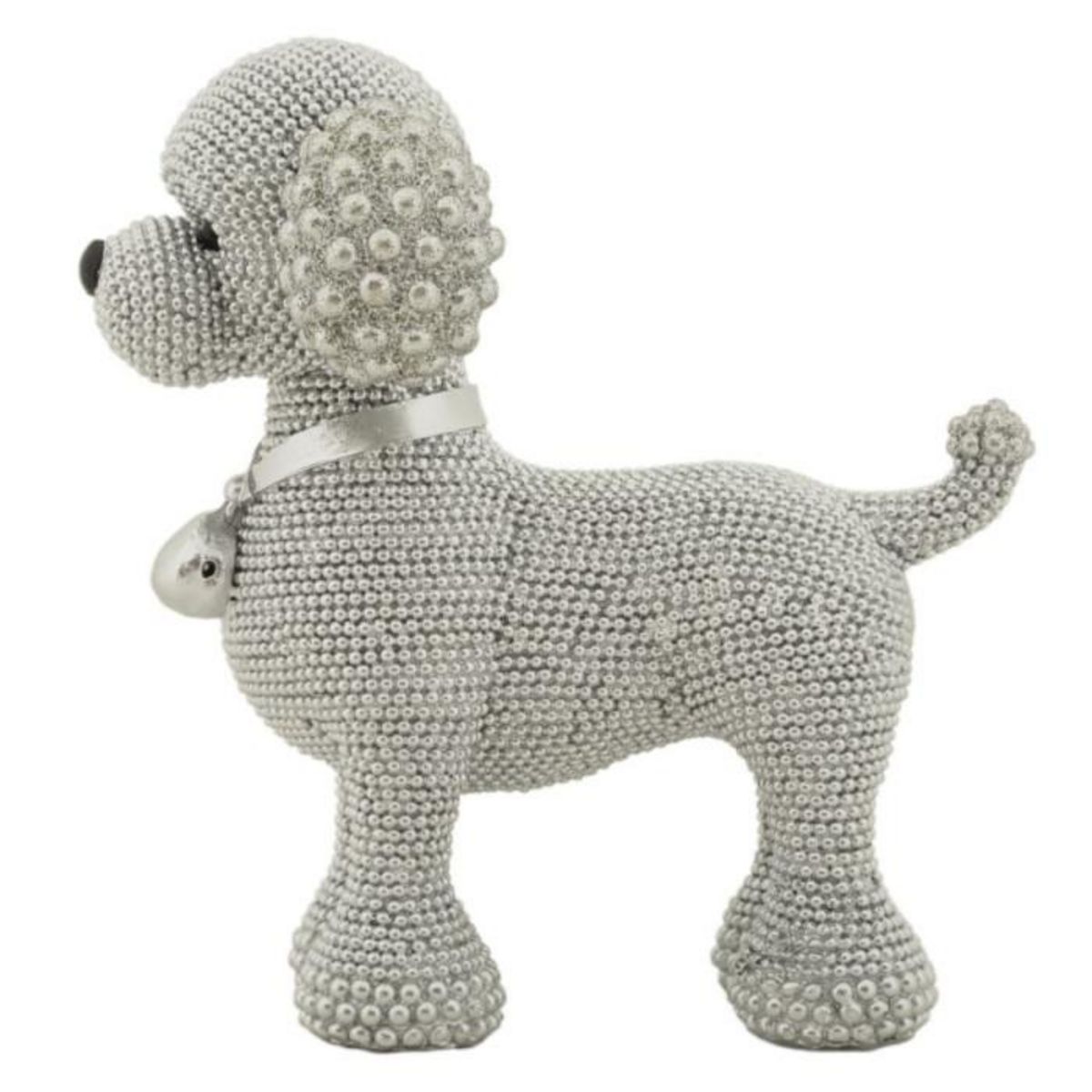 Paris Prix Statuette Déco Caniche Debout  Sparky  15cm Argent