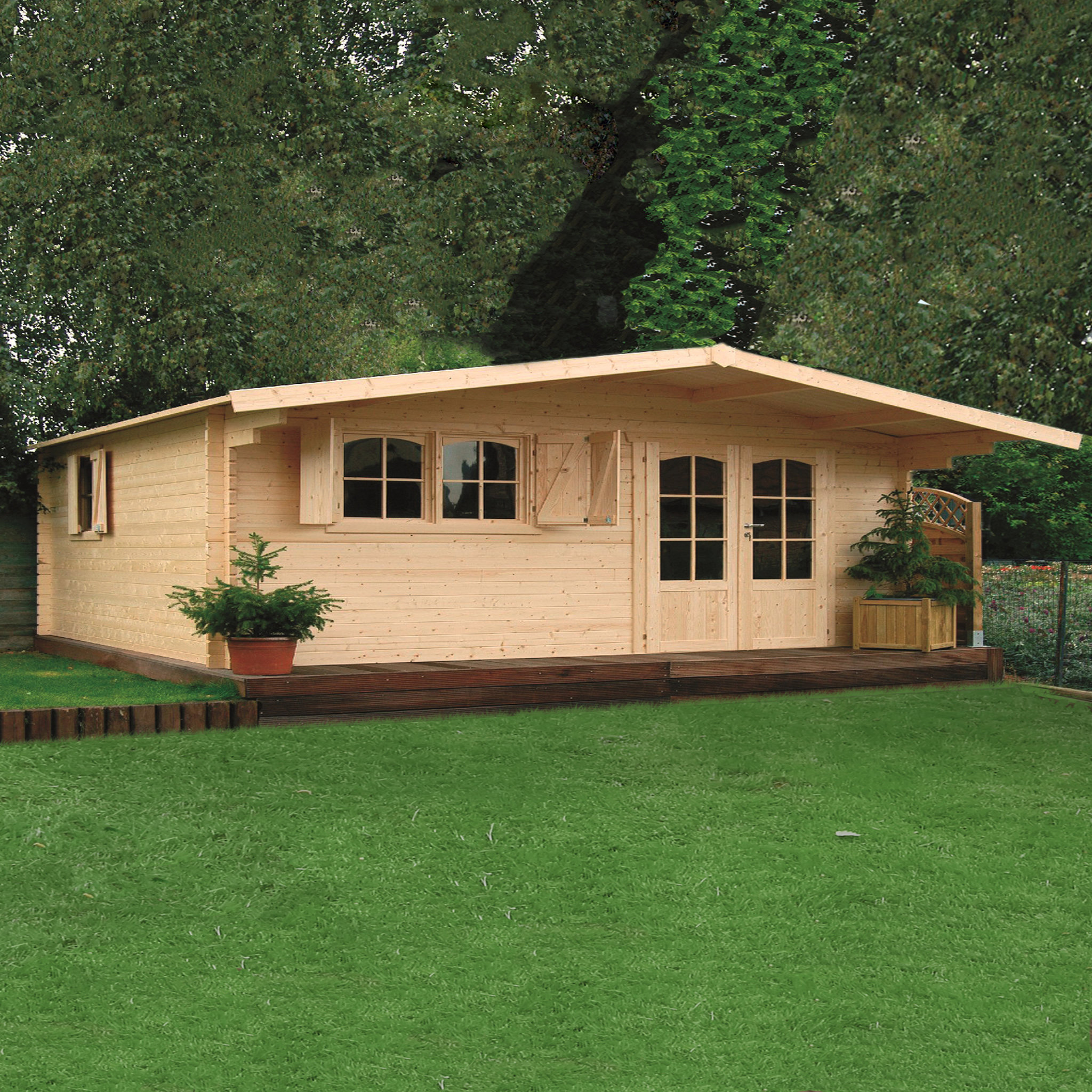 Voir la diapositive 1 : SOLID SUPERIA Abri chalet de jardin bois - 17.70m²  - CHAMONIX 4