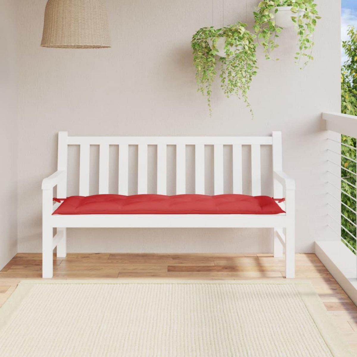 VIDAXL Coussin de banc de jardin rouge 150x50x7 cm tissu oxford