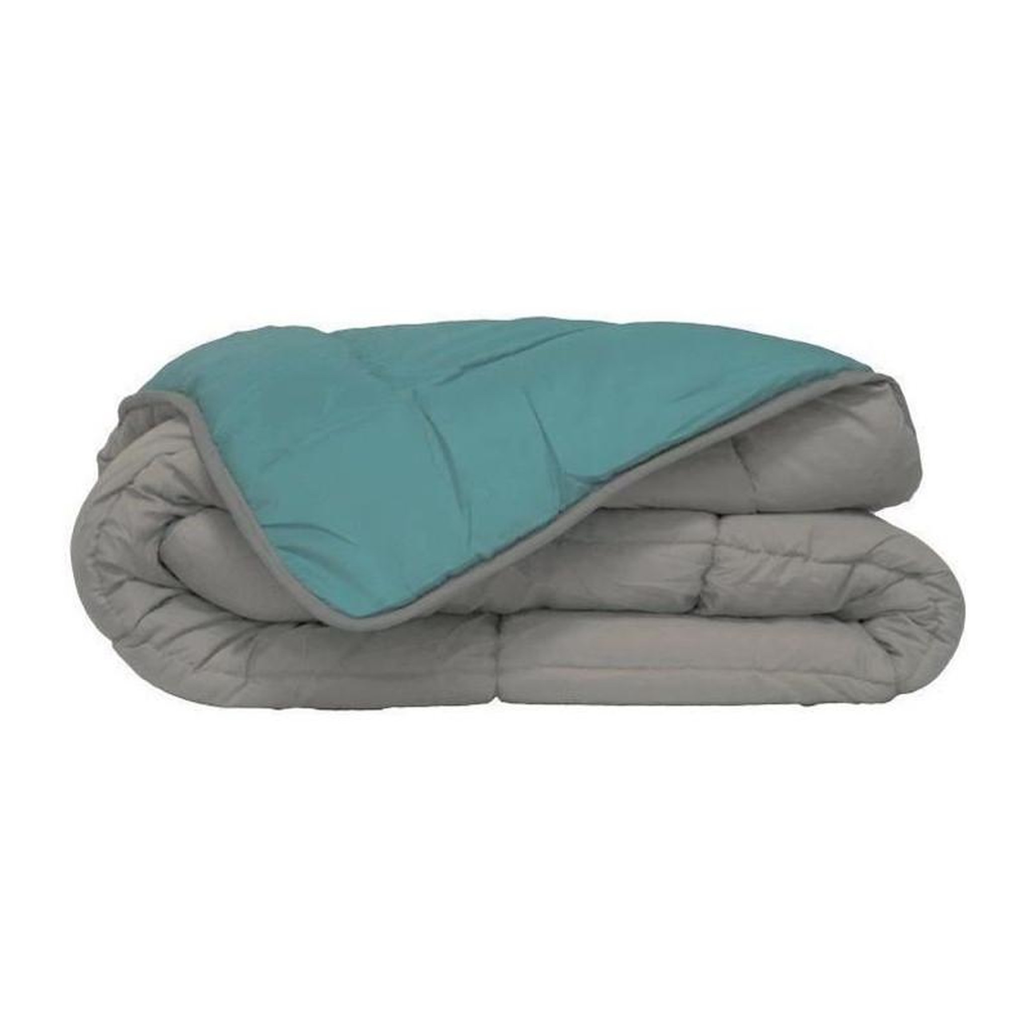 POYET MOTTE POYET MOTTE Couette Microfibre 400g/m2 CALGARY - 140 x 200 cm - Gris galet et Vert lac
