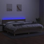 Voir la diapositive 3 : VIDAXL Sommier a lattes de lit et matelas et LED Taupe 200x200cm Tissu