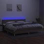 Voir la diapositive 3 : VIDAXL Sommier a lattes de lit et matelas et LED Taupe 200x200cm Tissu