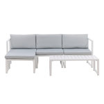 Paris Prix Salon de Jardin Modulable  Salvador  200cm Blanc & Gris