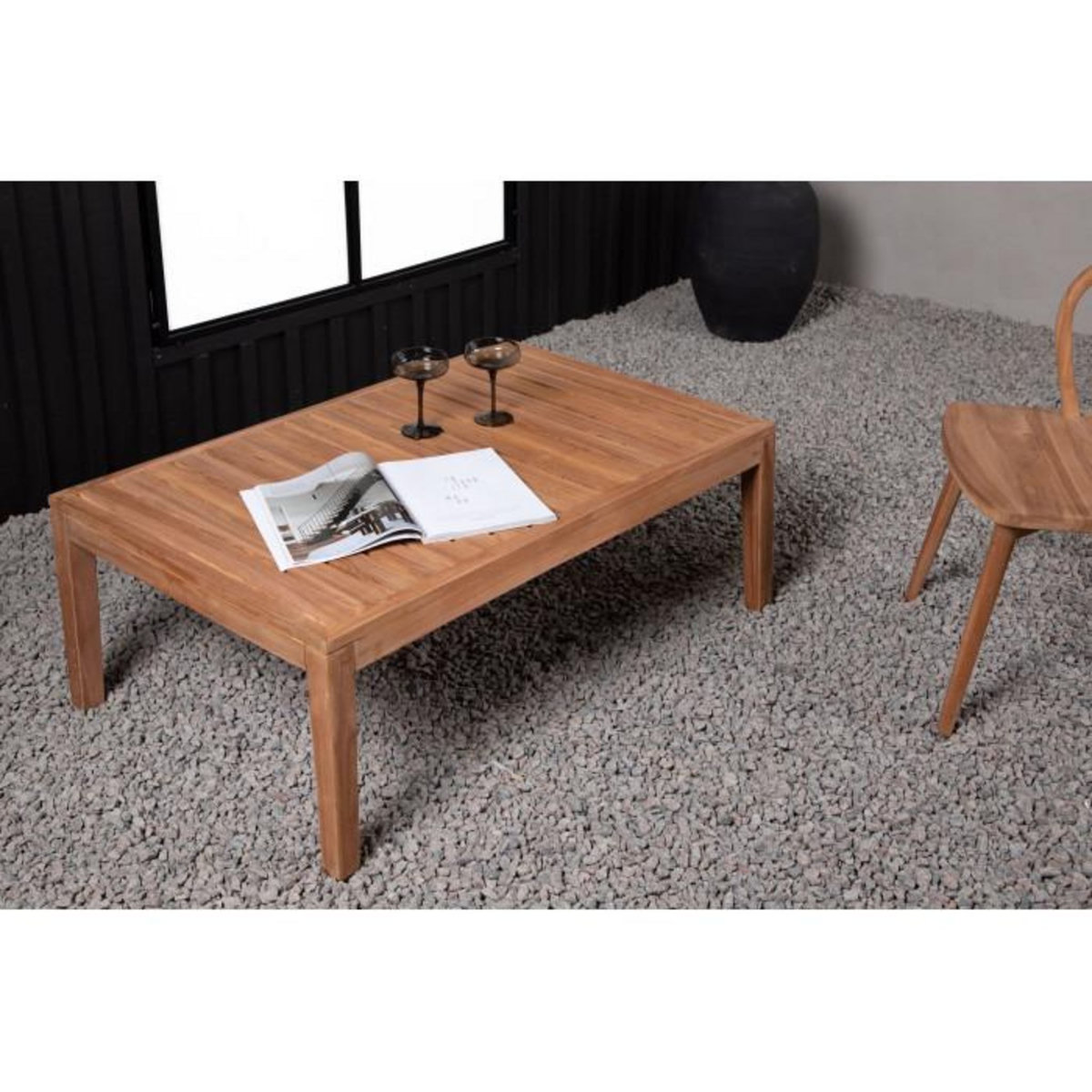 Paris Prix Table Basse de Jardin en Teck  Amlan  110cm Naturel
