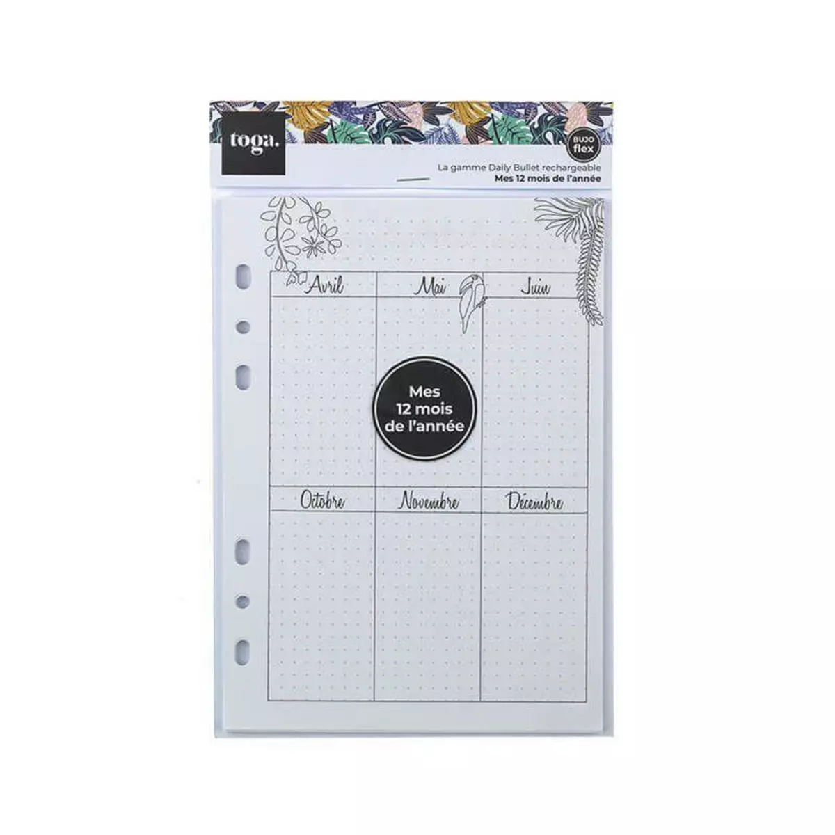 Toga Recharge bullet journal - pages mensuelles