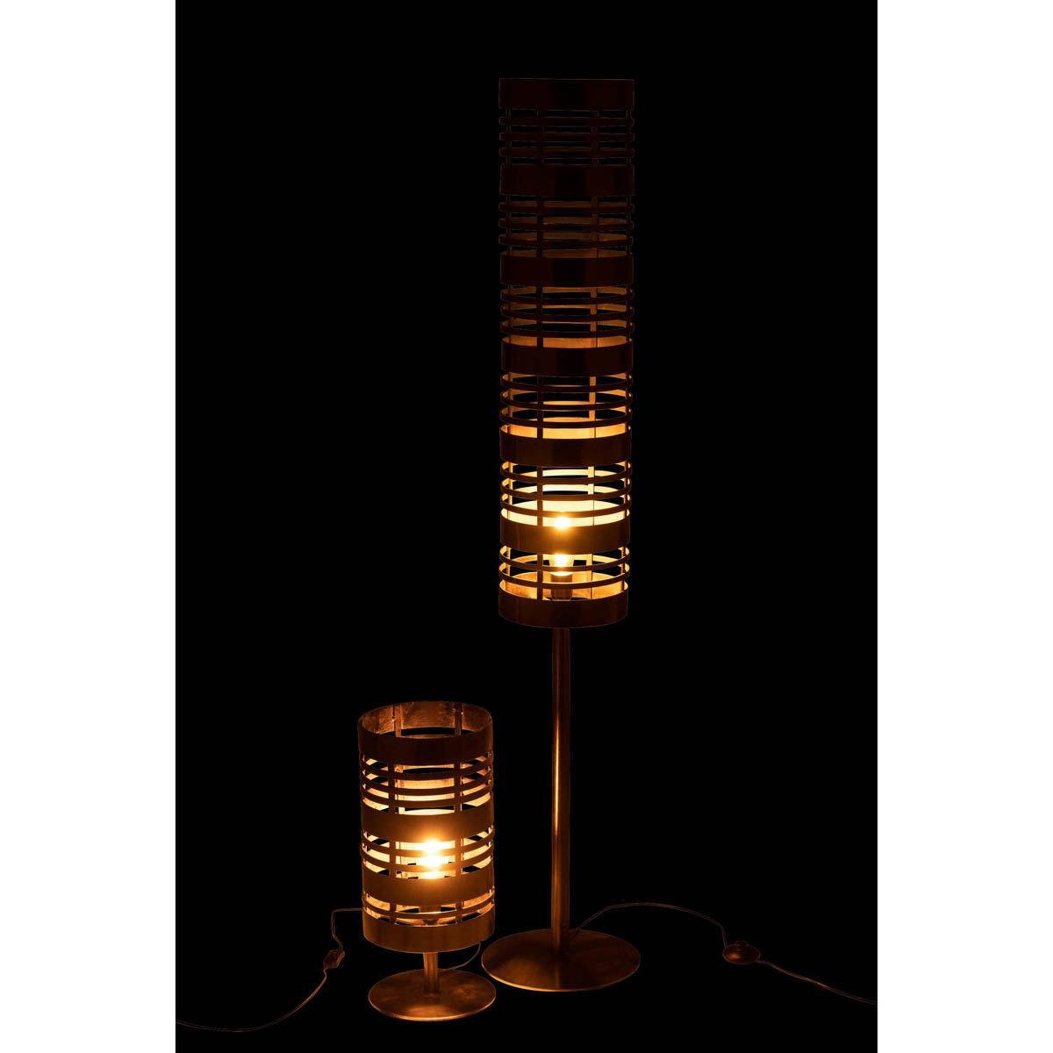 Voir la diapositive 6 : J-LINE Lampe à Poser Cercle Métal  Pamela  51cm Gris