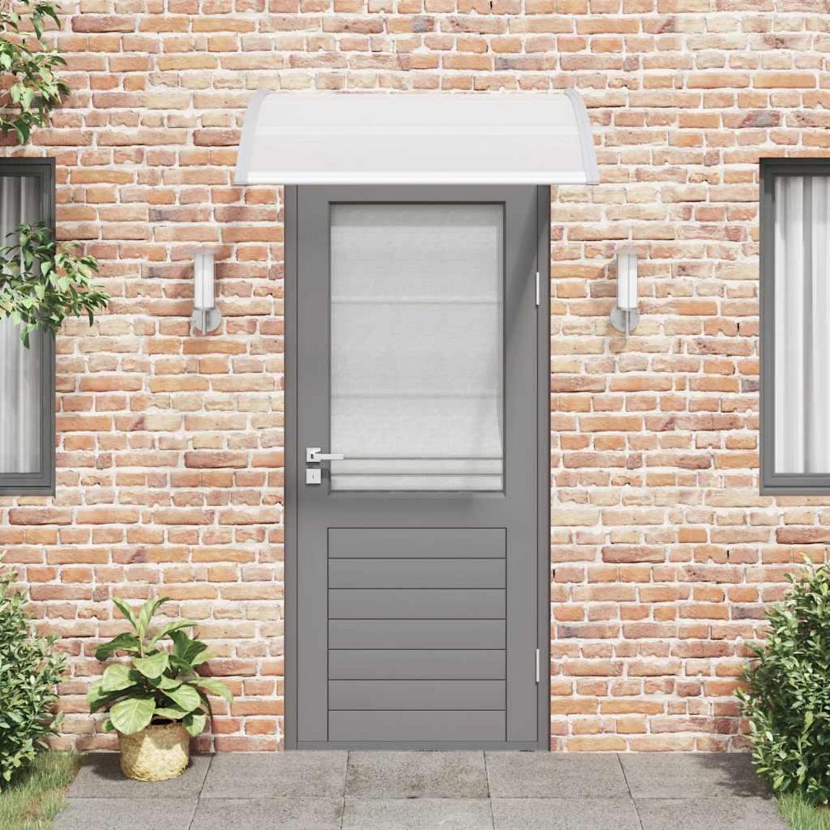 VIDAXL Auvent de porte Gris 120 x 100 cm PC