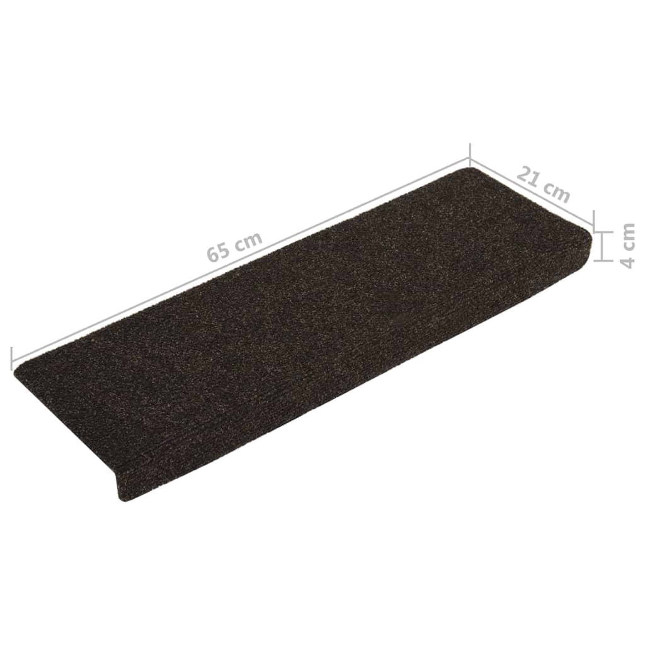 Voir la diapositive 6 : VIDAXL Tapis d'escalier 15 pcs Tissu aiguillete 65x21x4cm Marron fonce