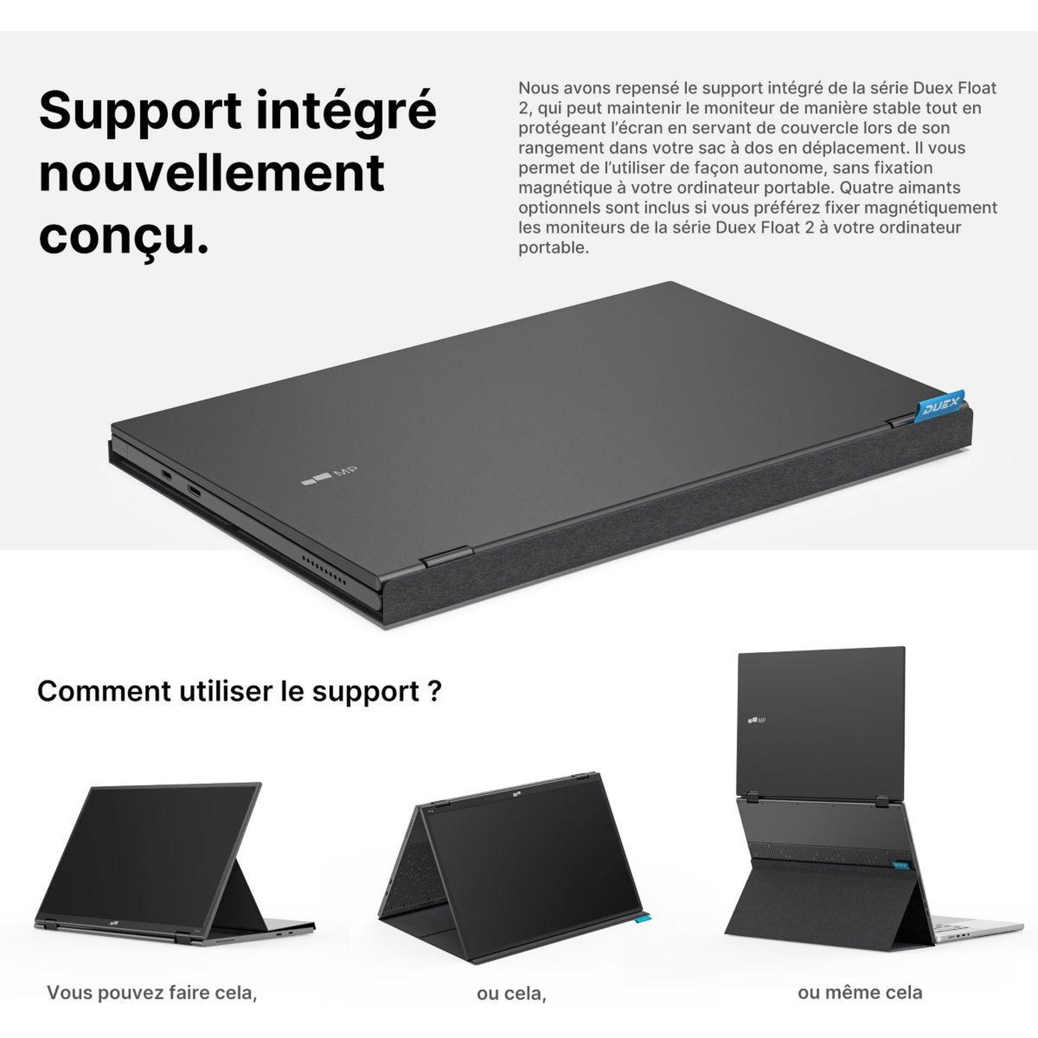 Voir la diapositive 5 : MOBILE PIXELS Ecran pc portable Duex Float 2 Pro 16  QHD 120Hz IPS