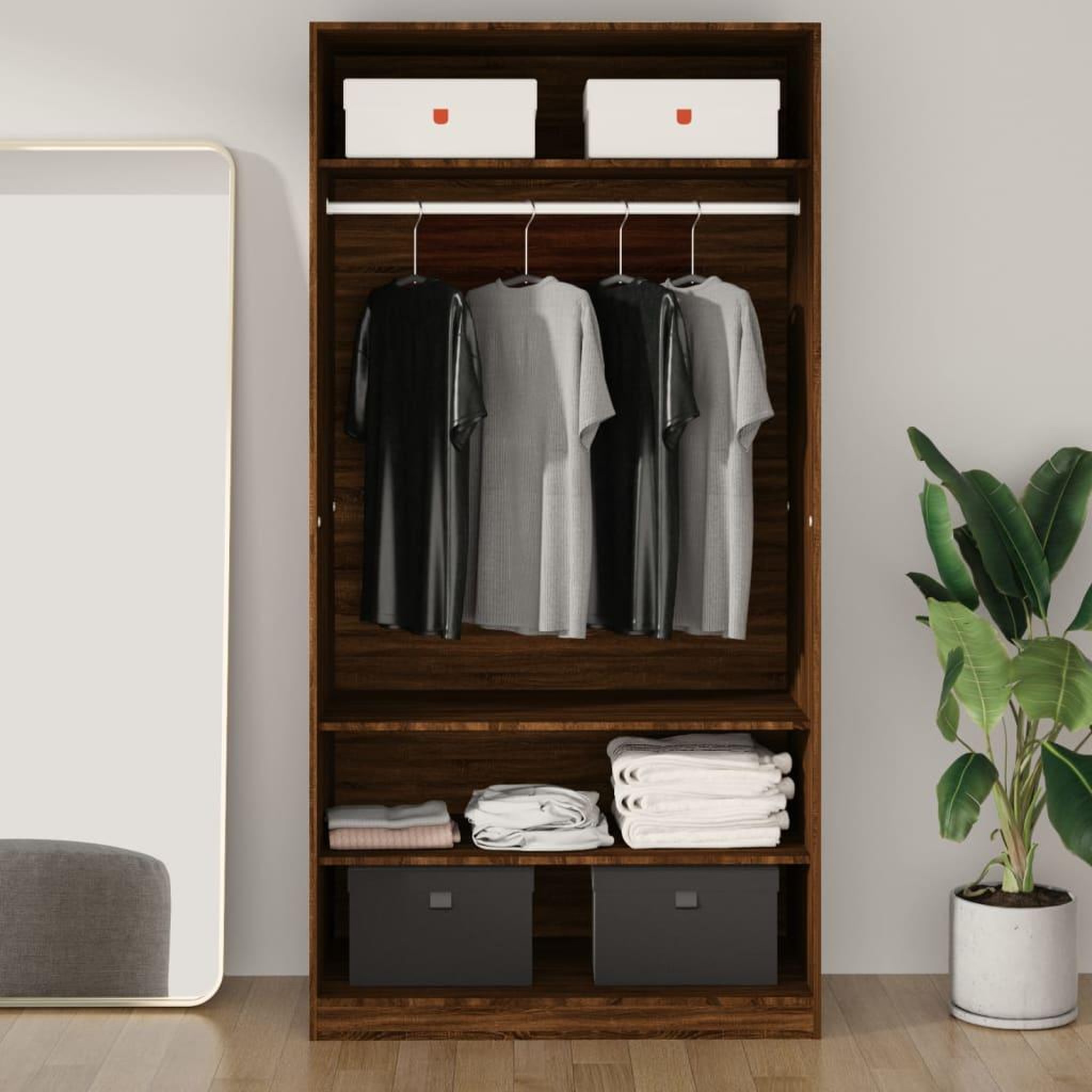 Voir la diapositive 3 : VIDAXL Garde-robe chene marron 100x50x200 cm bois d'ingenierie
