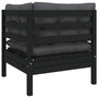 Voir la diapositive 5 : VIDAXL Salon de jardin 3 pcs avec coussins Noir Bois de pin massif